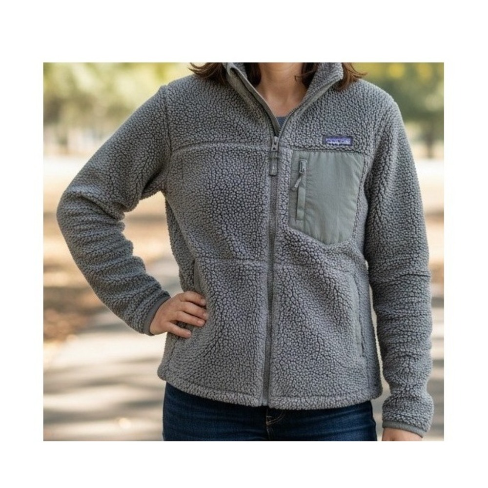 Columbia PFG Full Zip Sherpa Fleece Jacket Grey Women's Size L